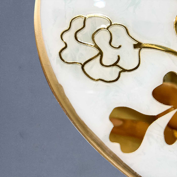 Kannada Personalized Floral Theme Resin Name Plate - Close-up of Engraving Detail