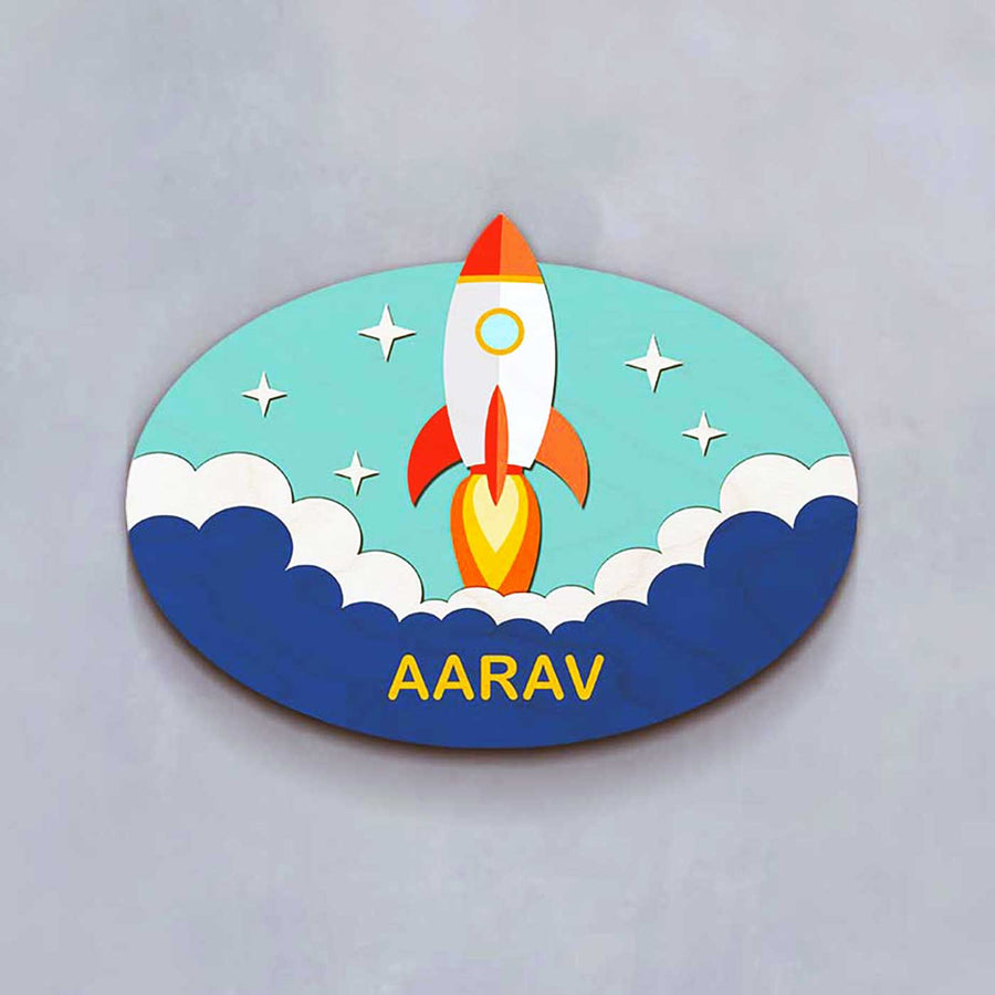 Kids Theme 3D Name Plate 12 - Front View with Name Personalization
