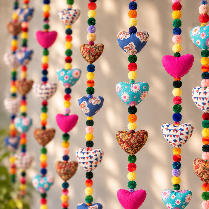 Upcycled Fabric Pom-Pom Festive Hanging