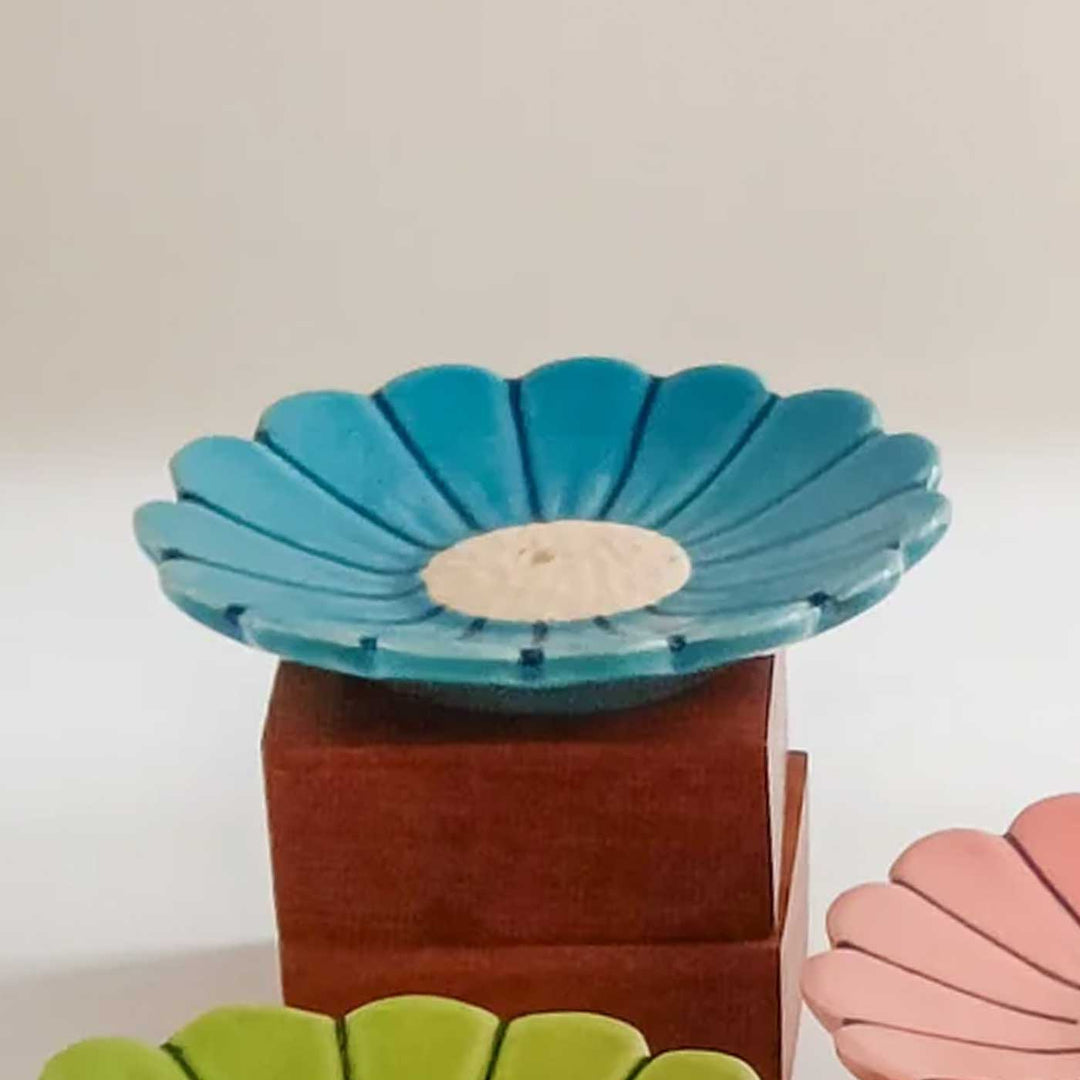 Handmade Daisy Delight Design Ceramic Incense Stick Holder
