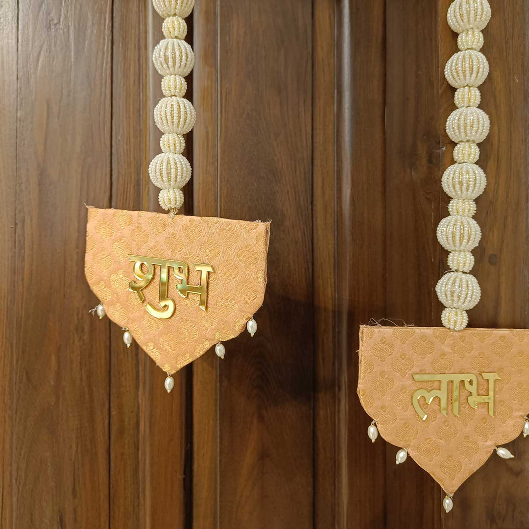 2 Pc | Handmade Festive Brocade Shubh Labh Hangings