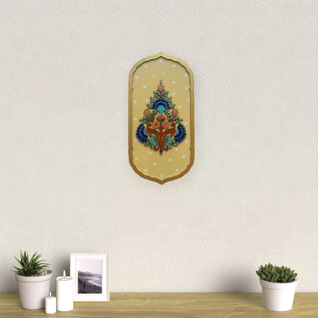 Hand-Painted Floral Ornate Theme MDF Wood Wall Decor