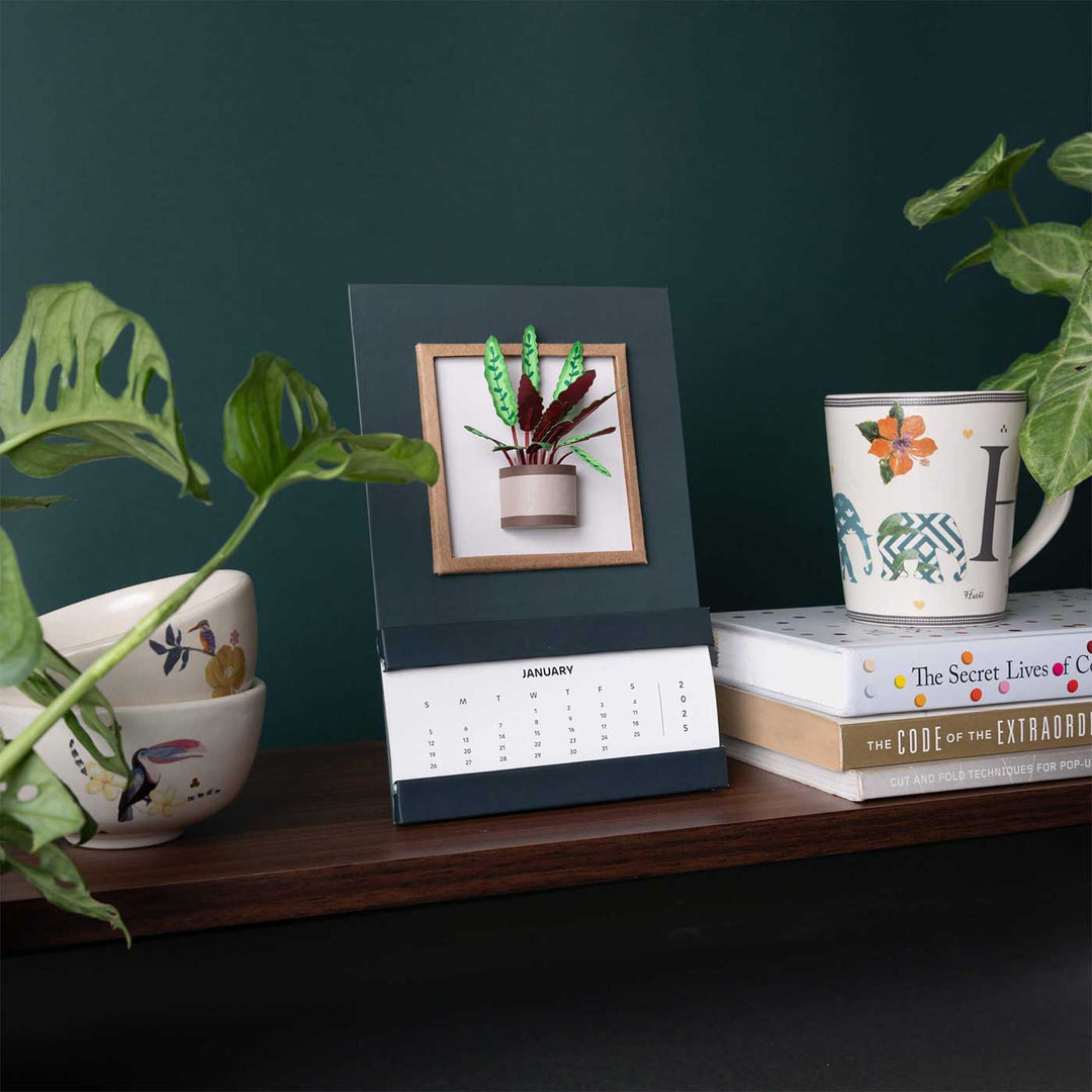 Handmade 3D Rattle Snake Plant 2026 Desk Calendar