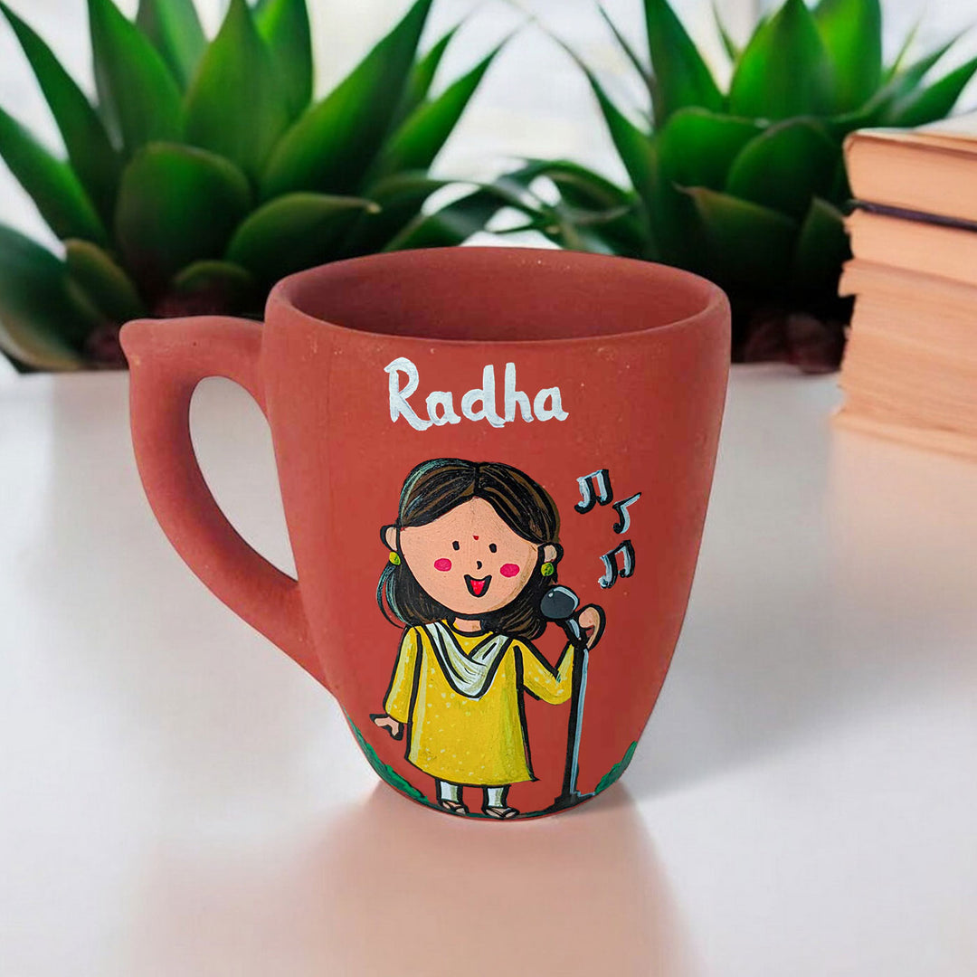 Handpainted Personalised 3D Terracotta Mug with Singer Avatar Illustrations