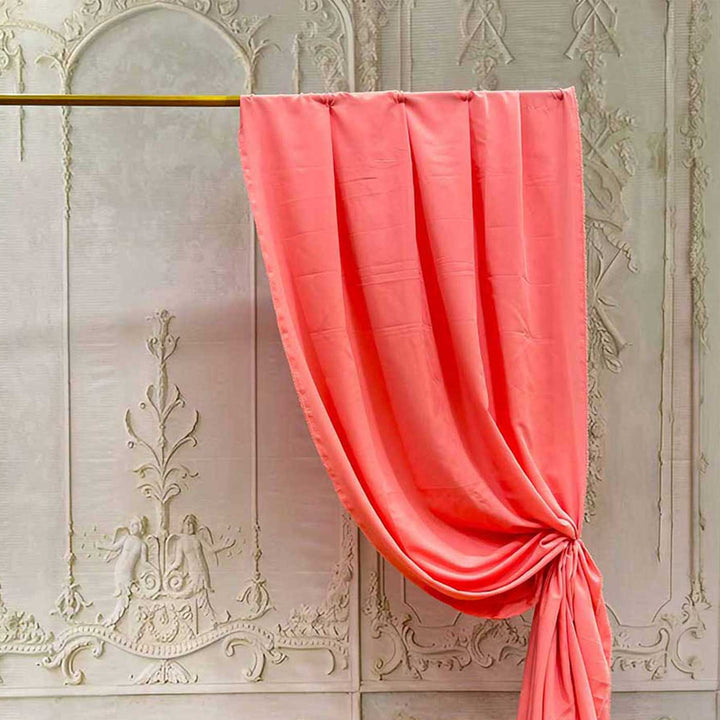 Reusable Peach Butter Crepe Backdrop Drape, Ready-to-Hang For Mehndi & Pooja Decor