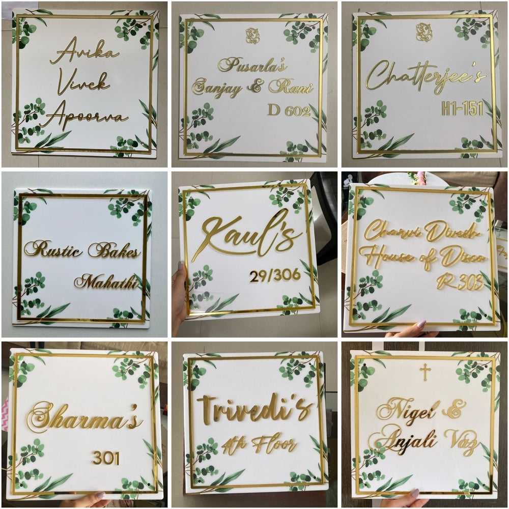 Personalised Acrylic Classy Name Plate 1 - Multiple Front Views with Personalization