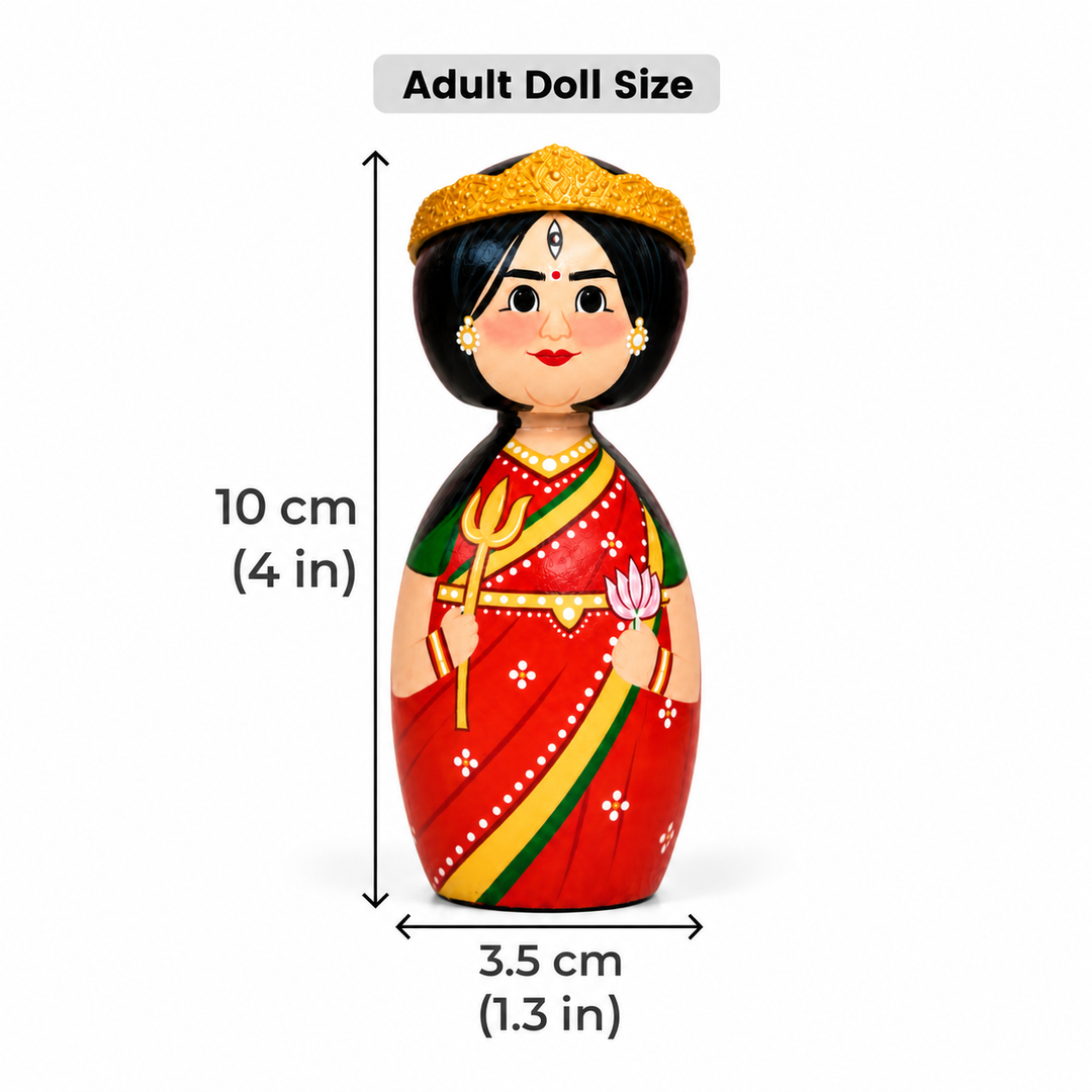 "Goddess" Themed Wooden Doll For Golu/Festive Decor