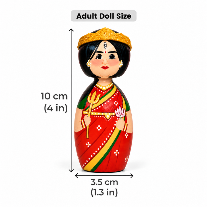 "Goddess" Themed Wooden Doll For Golu/Festive Decor