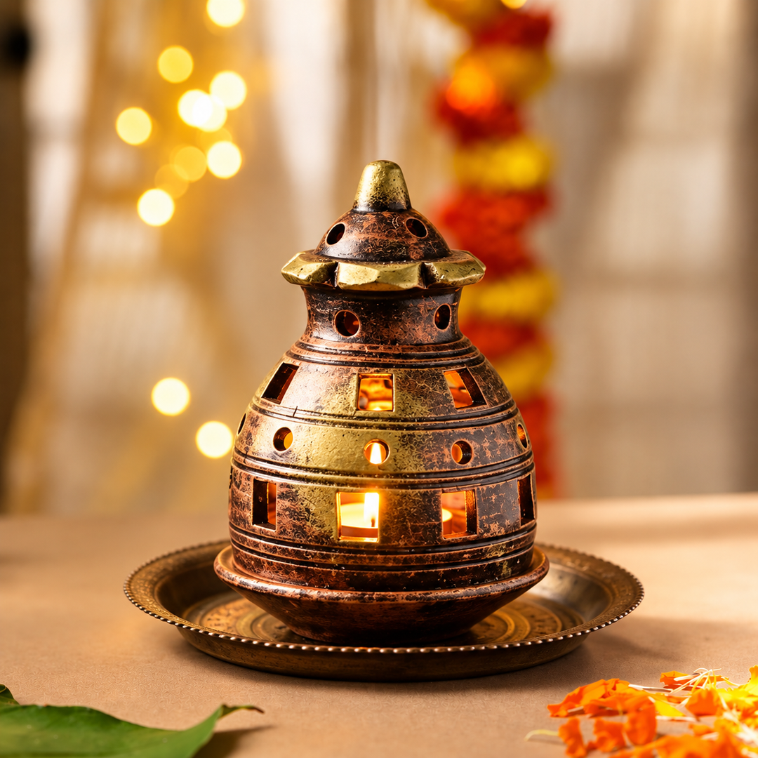 Handmade Festive Terracotta Tealight Holder