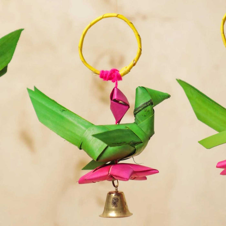 48 In | Handmade Diwali Decor Palm Leaf Parrot Toran