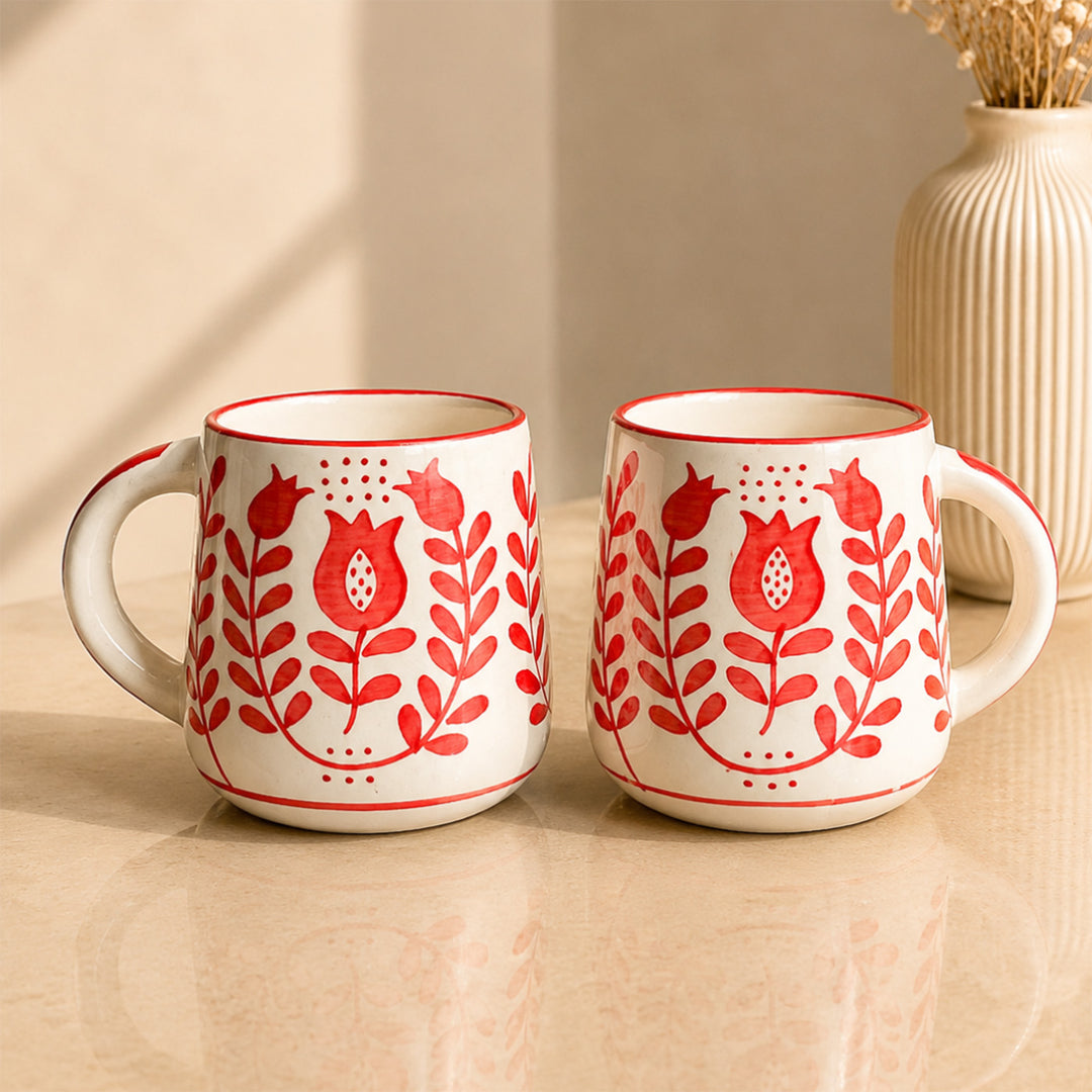 Festive Chai & Glow Green Diwali Gift Hamper With Set Of 2 Mugs And Matka Soy Wax Candle For Festive Gifting