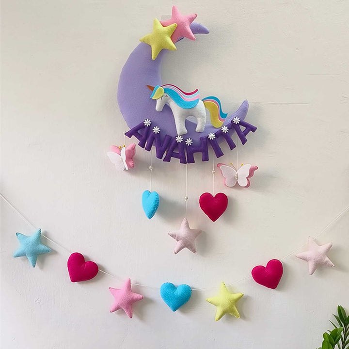Handmade Stars & Hearts Theme Felt Bunting For Kids
