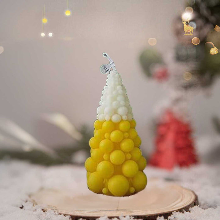 Handmade Bubble Xmas Tree Soy Wax Candle For Christmas Decoration