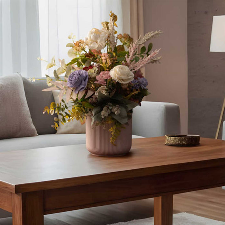 Handmade Blooming Ikea Shola Flower Centerpiece With Ceramic Vase