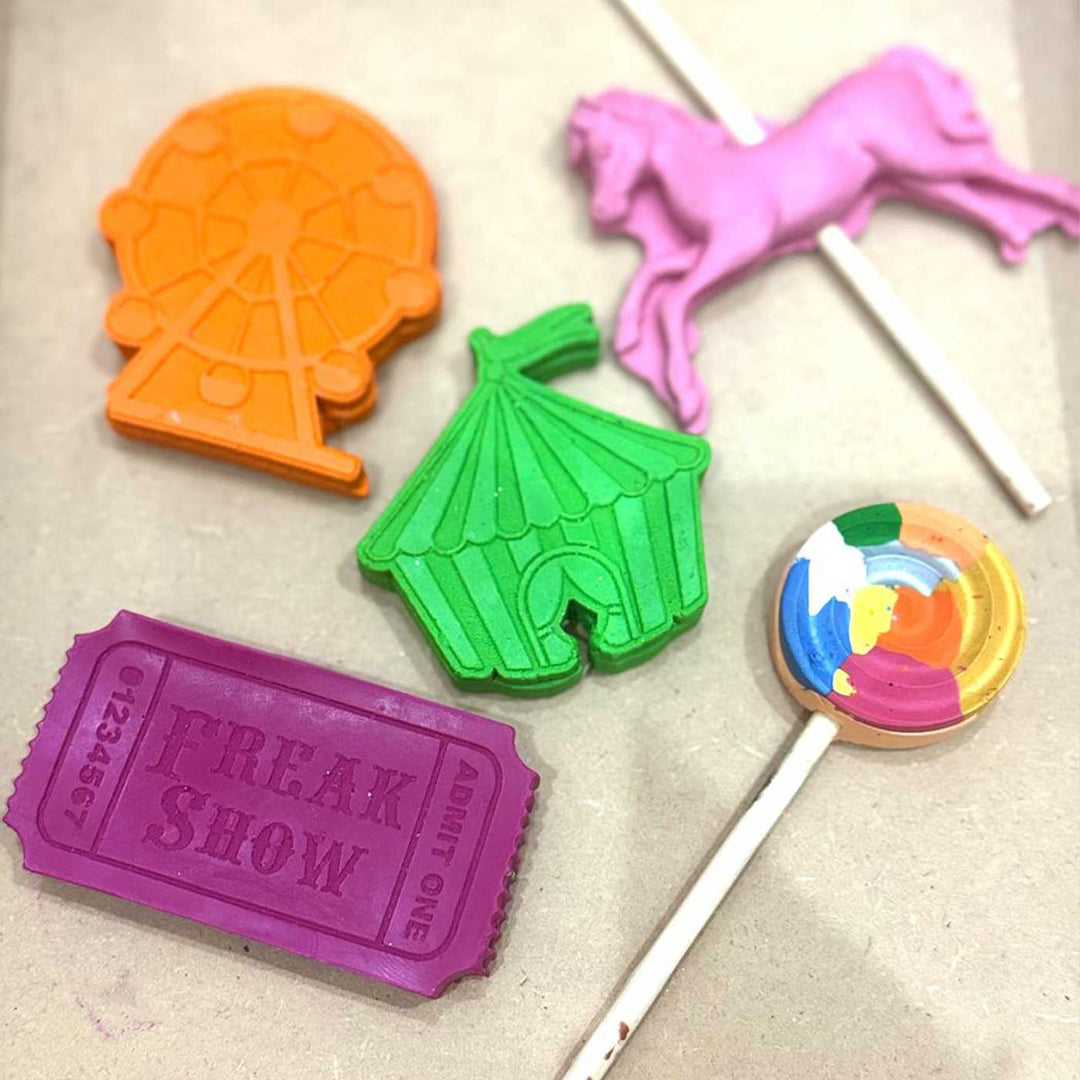 Handmade Non-Toxic Jumbo Carnival Crayons | Set Of 5
