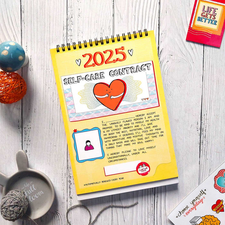 Self-care Contract 2026 Spiral Calendar With Holidays | 10+ Freebies Included