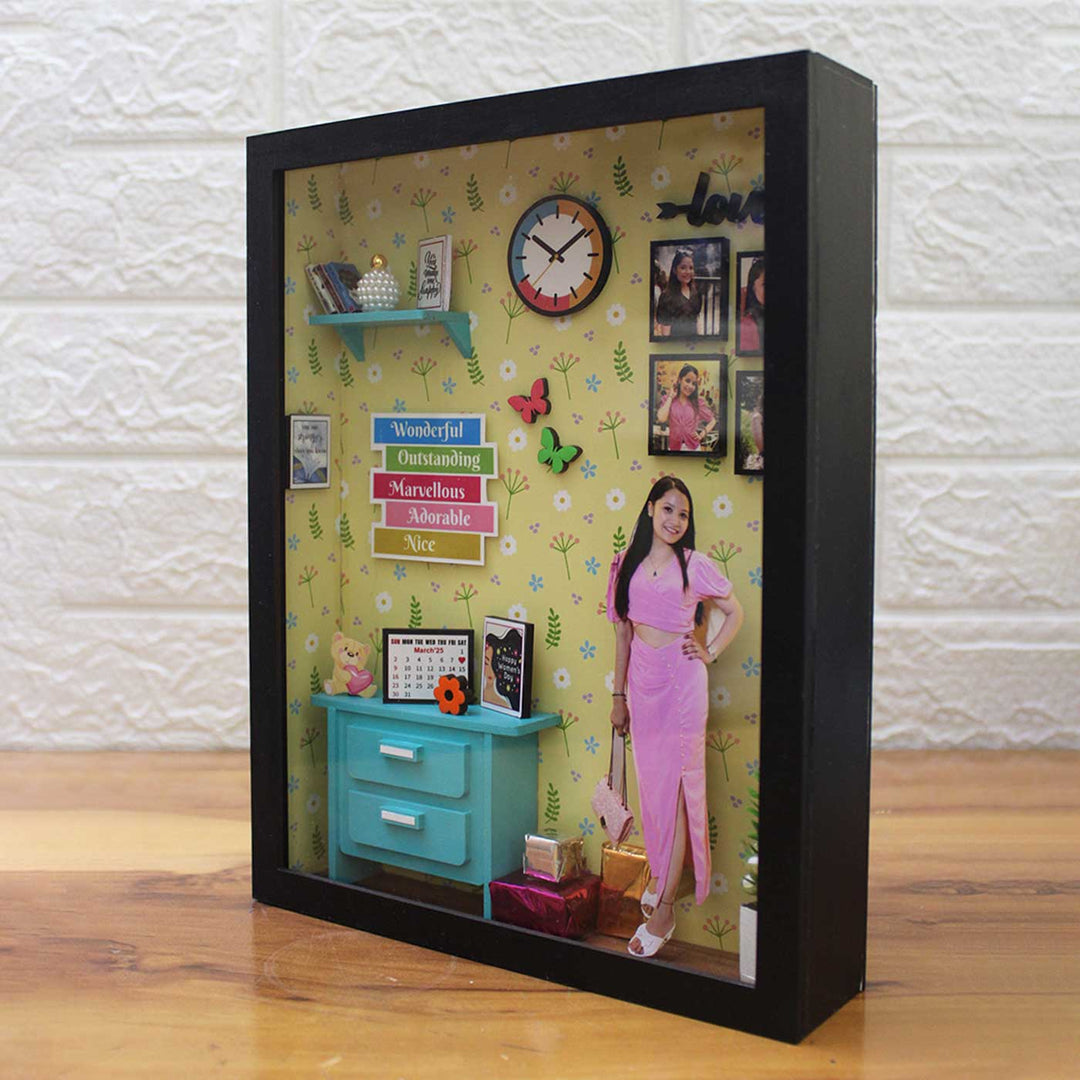 Photo Personalized Little Wall Of Happiness Theme Mdf Wood Miniature Frame
