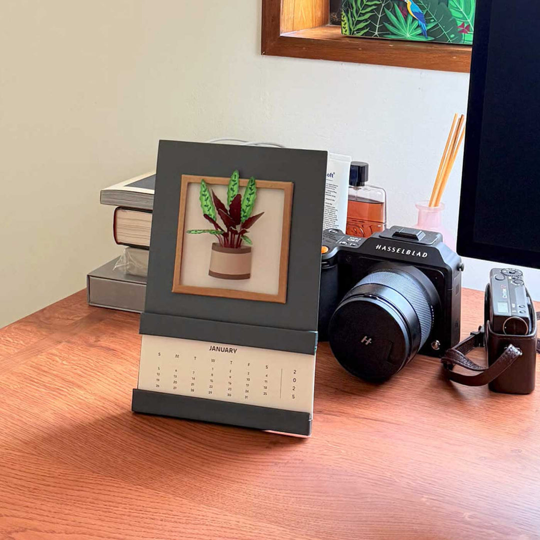 Handmade 3D Rattle Snake Plant 2026 Desk Calendar