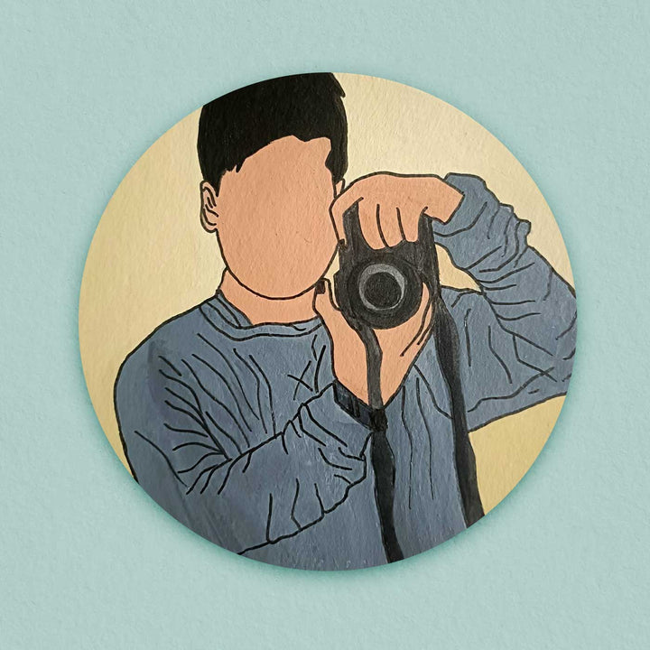 Photo Personalized Hand-Painted Single Character MDF Wood Fridge Magnet