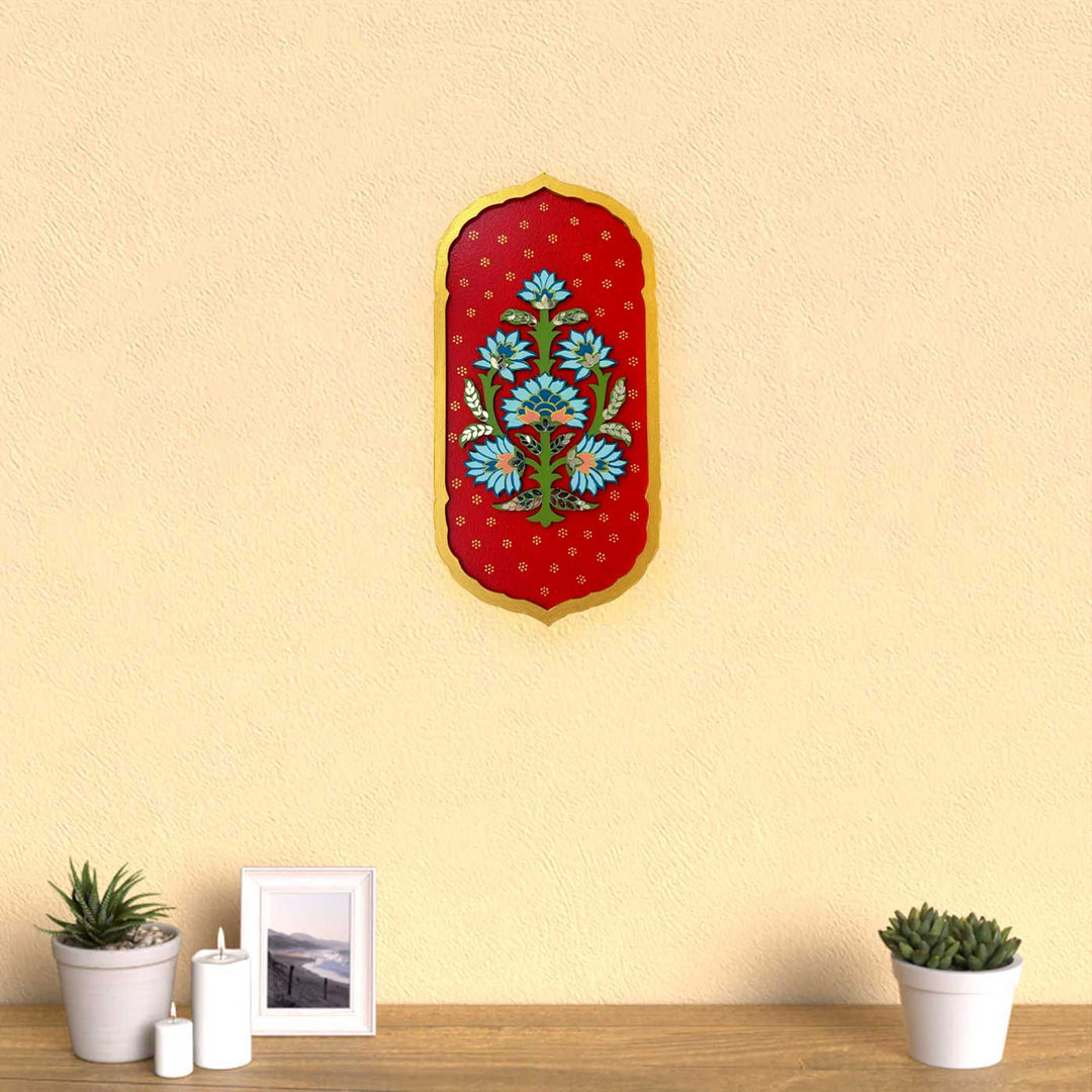 Hand-Painted Floral Theme MDF Wood Wall Decor