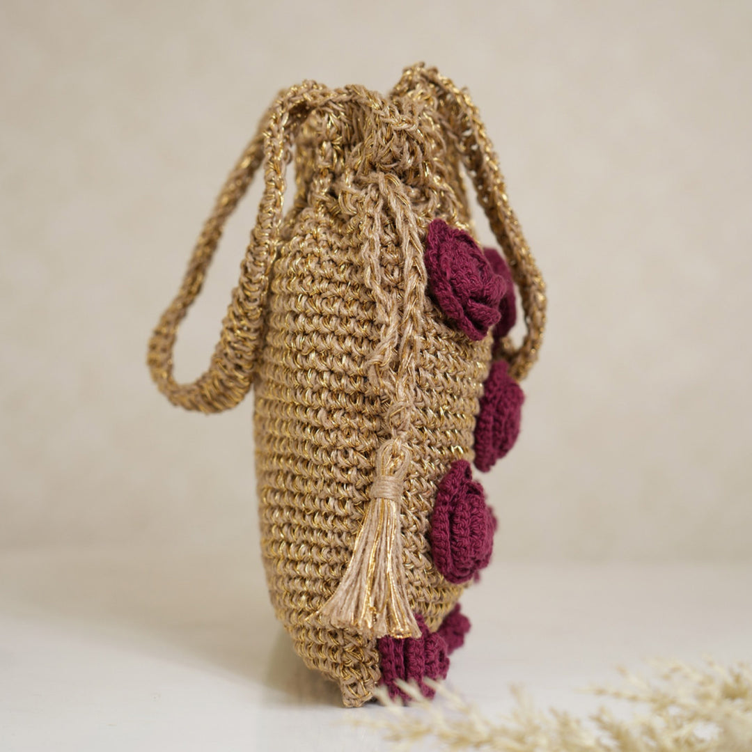 Handmade Crochet Twilight Rosette Potli