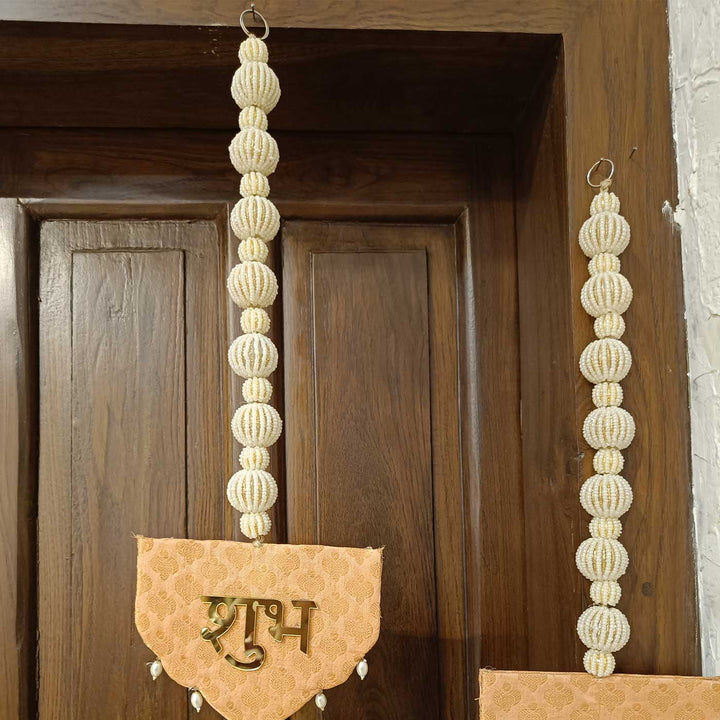 2 Pc | Handmade Festive Brocade Shubh Labh Hangings