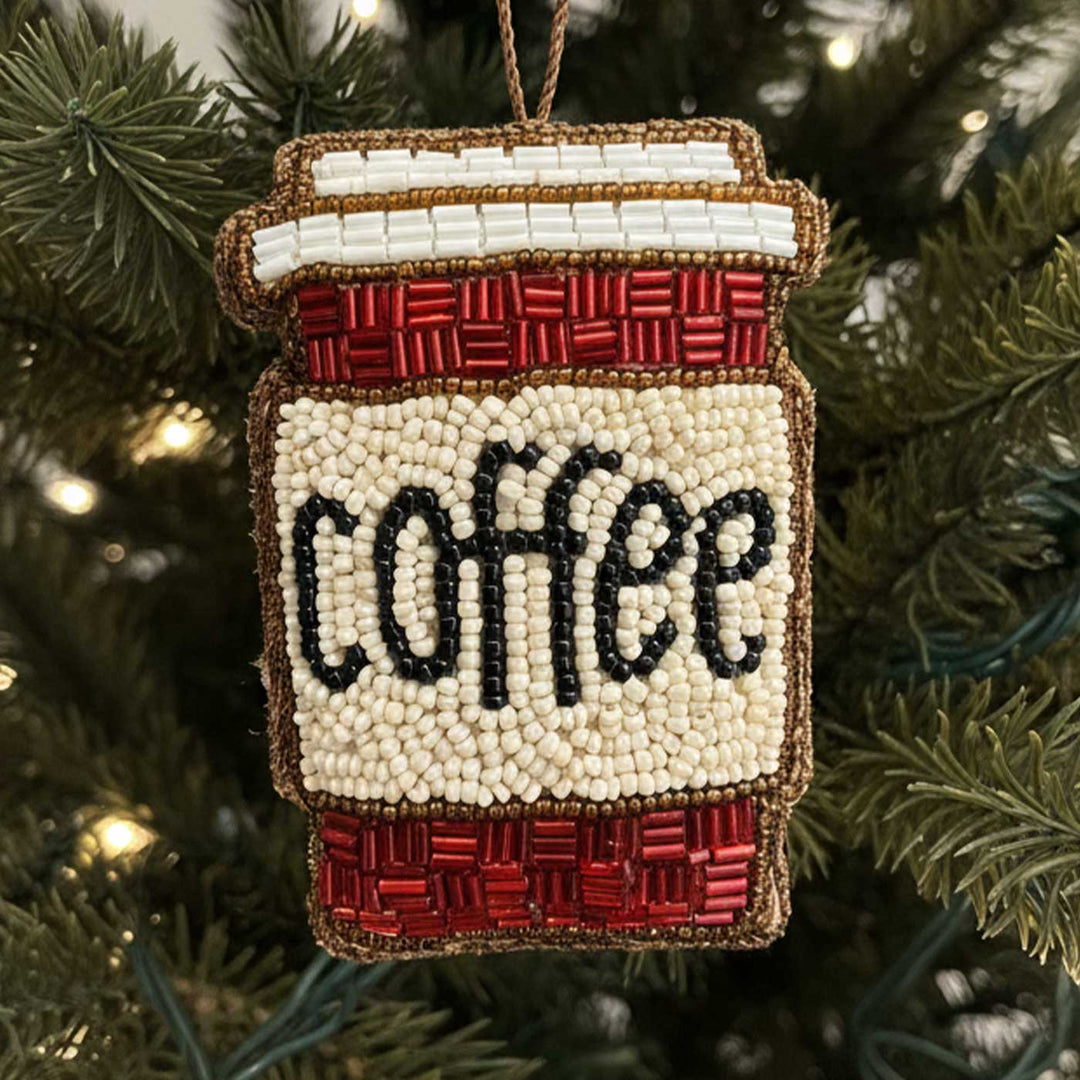 Coffee Beaded Premium Zardozi Ornament