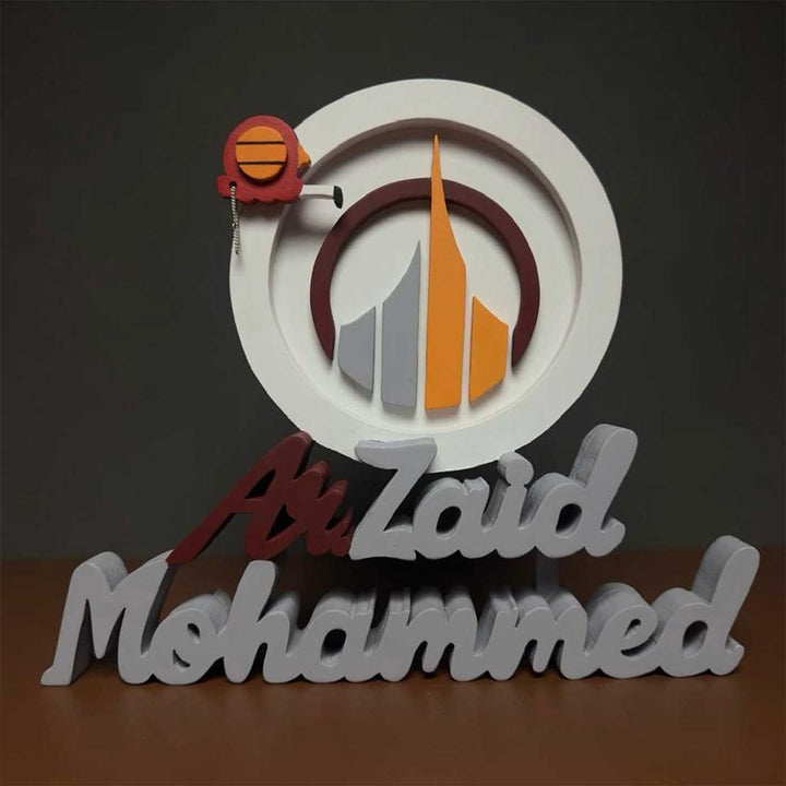 Personalized Architects Mdf Wood Desk Name Plate - Front View on Flat Surface