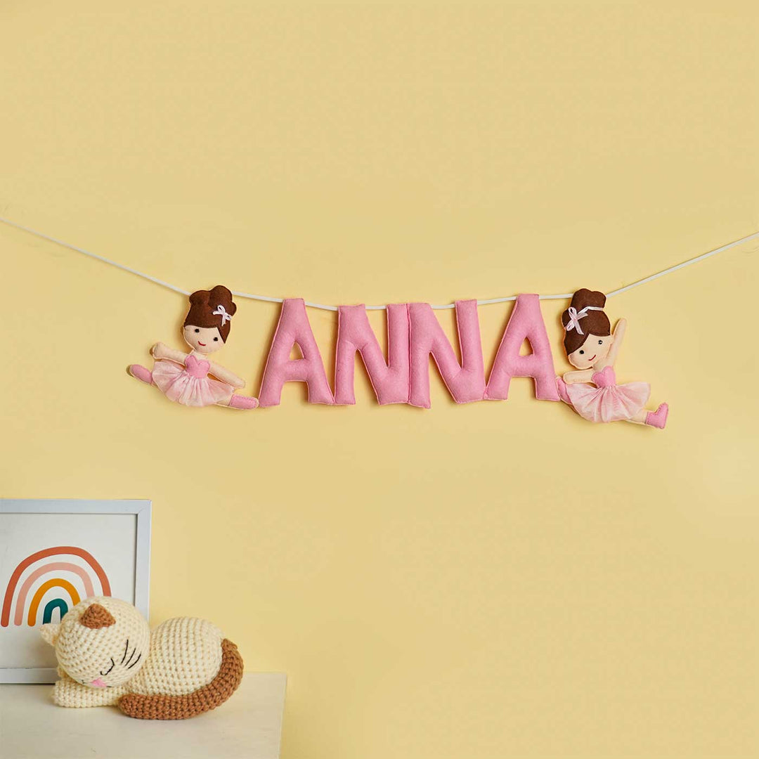 Personalized Handmade Ballerina Theme Felt Kids Bunting - Name Personalized Hanging Banner