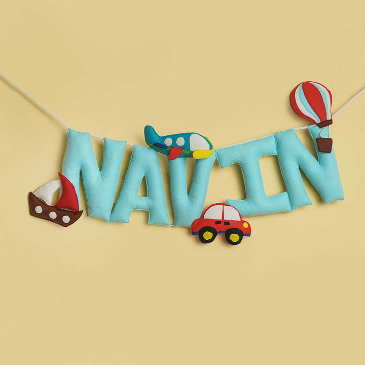 Personalized Handmade Transport Theme Felt Kids Bunting - Name Personalization Example Hanging