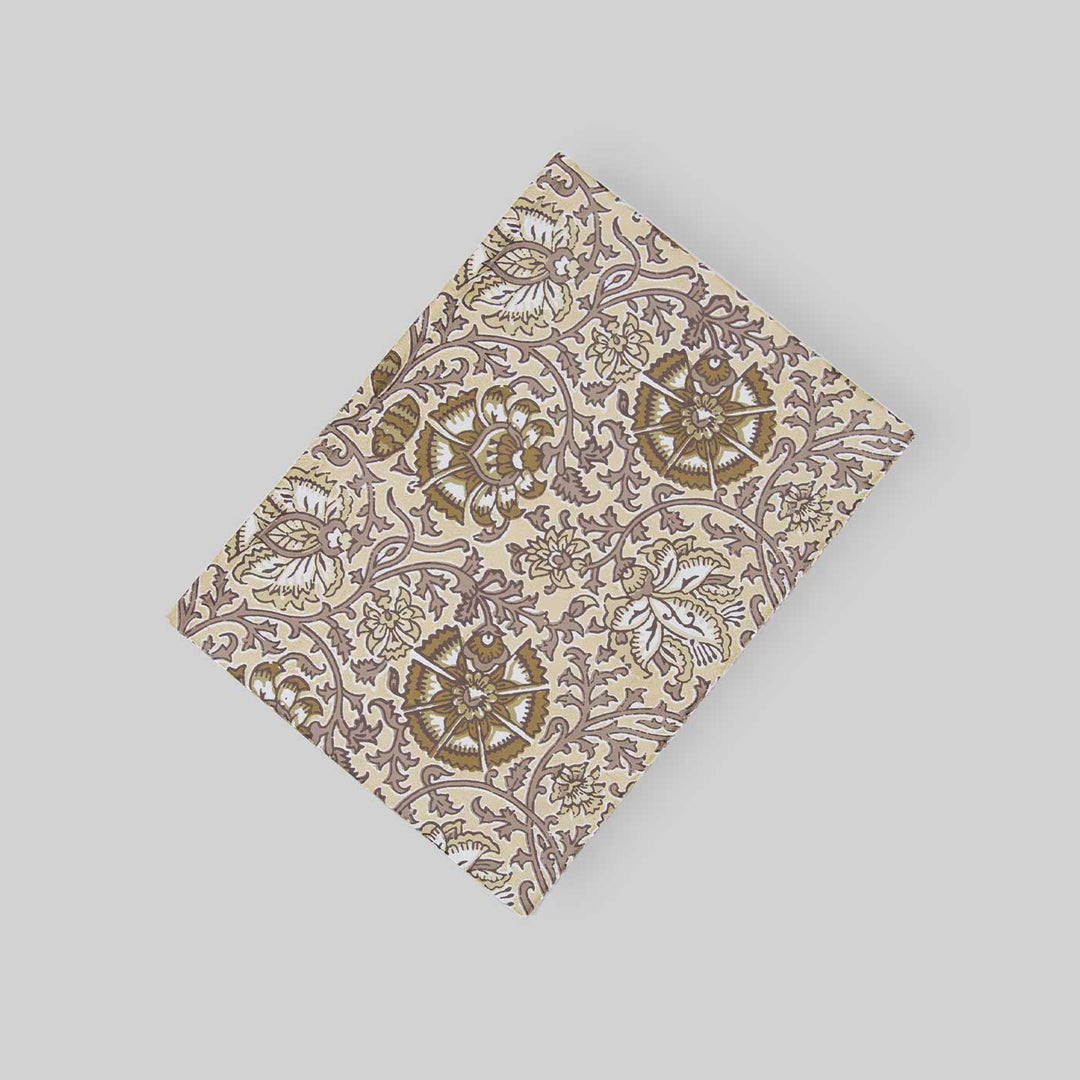 Handmade Block Printed Beige Notebook