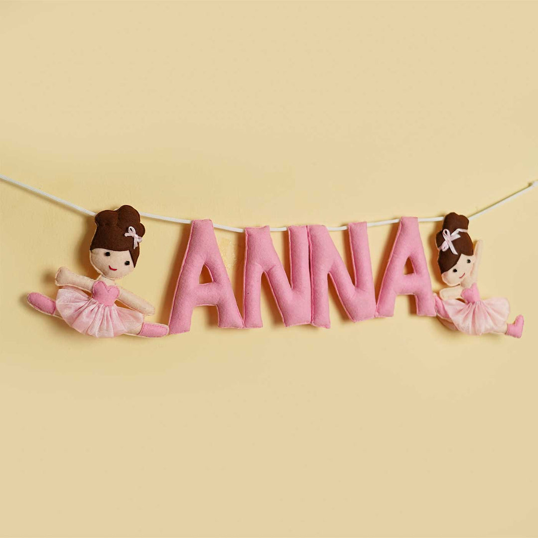 Personalized Handmade Ballerina Theme Felt Kids Bunting - Name Personalization Example Hanging