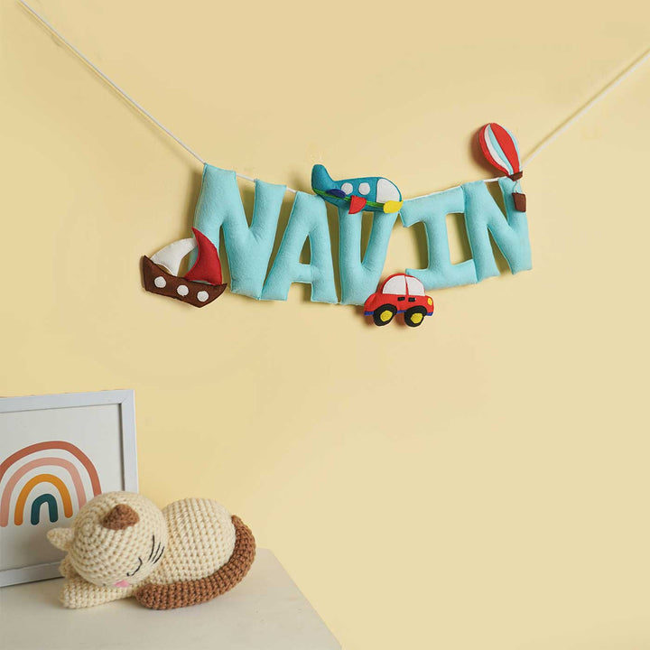 Personalized Handmade Transport Theme Felt Kids Bunting - Hanging Name Decoration Display