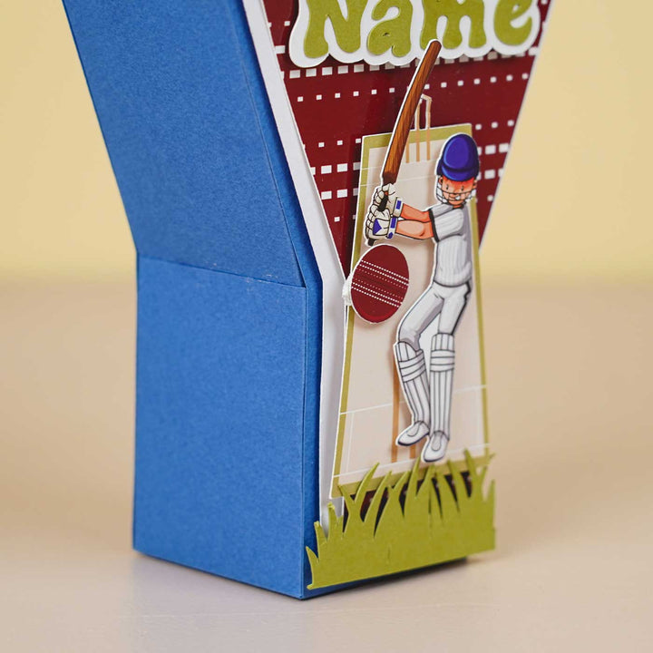 Personalized Printed Cricket 3D Cardstock Monogram For Kids - Side View Showing Depth