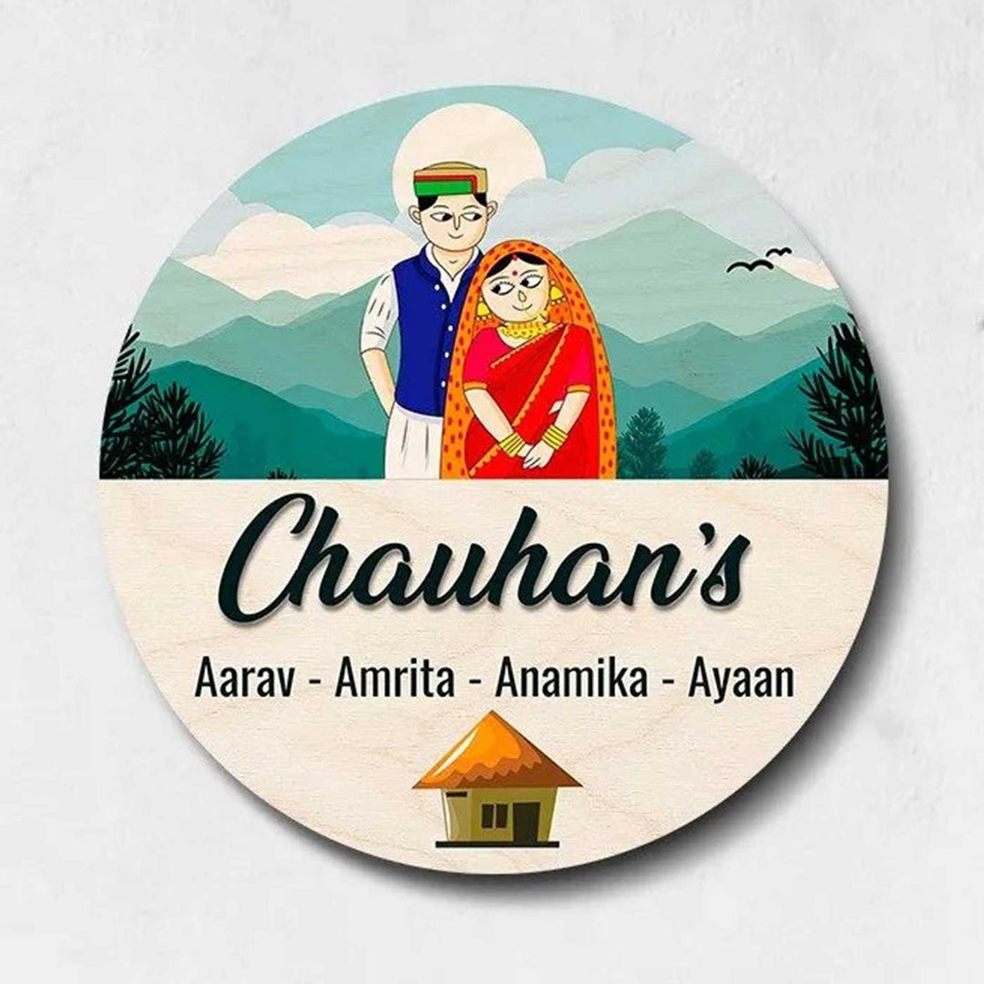 Printed Character Nameplate For Couples And Family - Front View with Name Personalization (6)