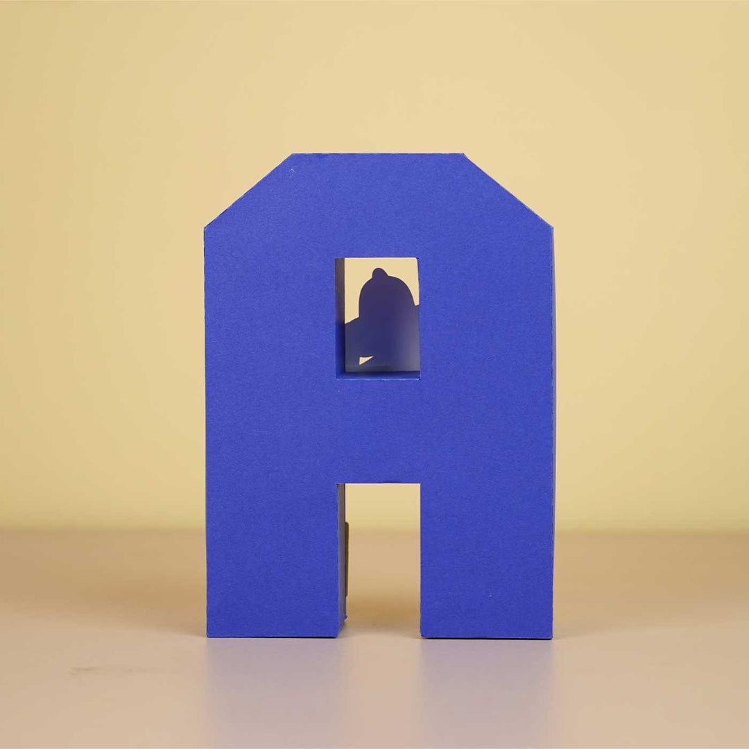 Personalized Printed Pj Masks 3D Cardstock Monogram For Kids - Front View on Flat Surface