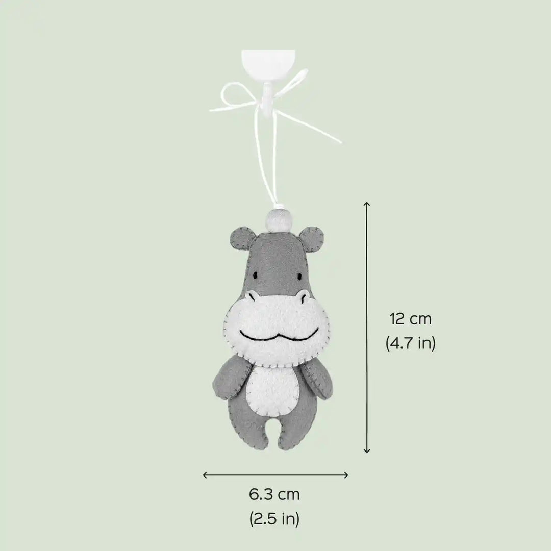Handmade Hippo Felt Hanging For Kids