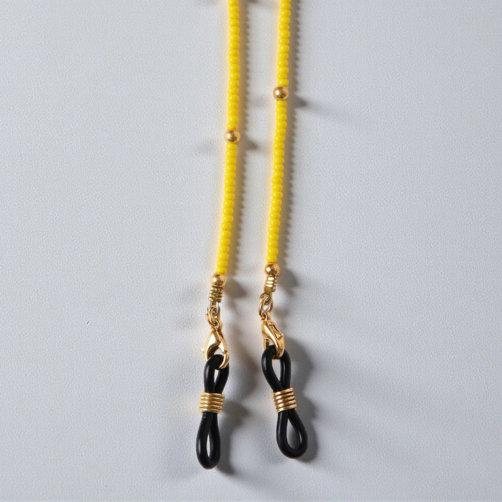 Handmade Yellow Beaded Spectacle/Eye Glass Chain For Kids