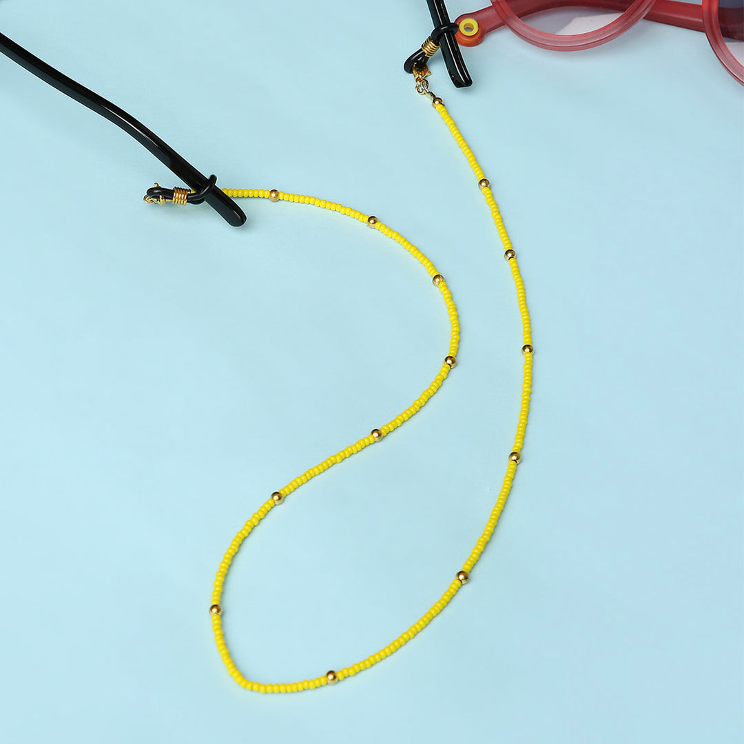Handmade Yellow Beaded Spectacle/Eye Glass Chain For Kids