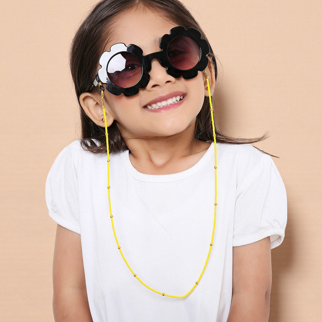 Handmade Yellow Beaded Spectacle/Eye Glass Chain For Kids