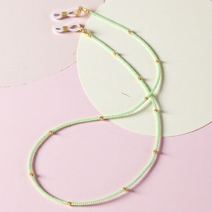 Handmade Mint Green Beaded Spectacle/Eye Glass Chain For Kids