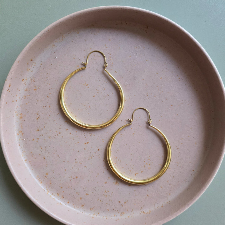 Handmade Aadhira Hoops Brass Earrings