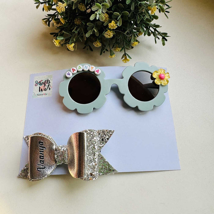 Personalized Kids Sunglasses & Hair Clip | Set Of 2