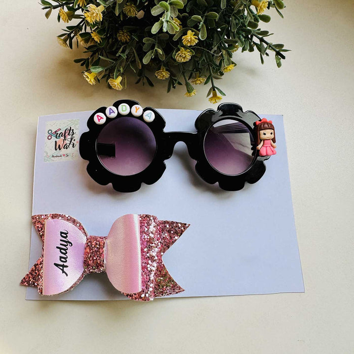 Personalized Kids Sunglasses & Hair Clip | Set Of 2