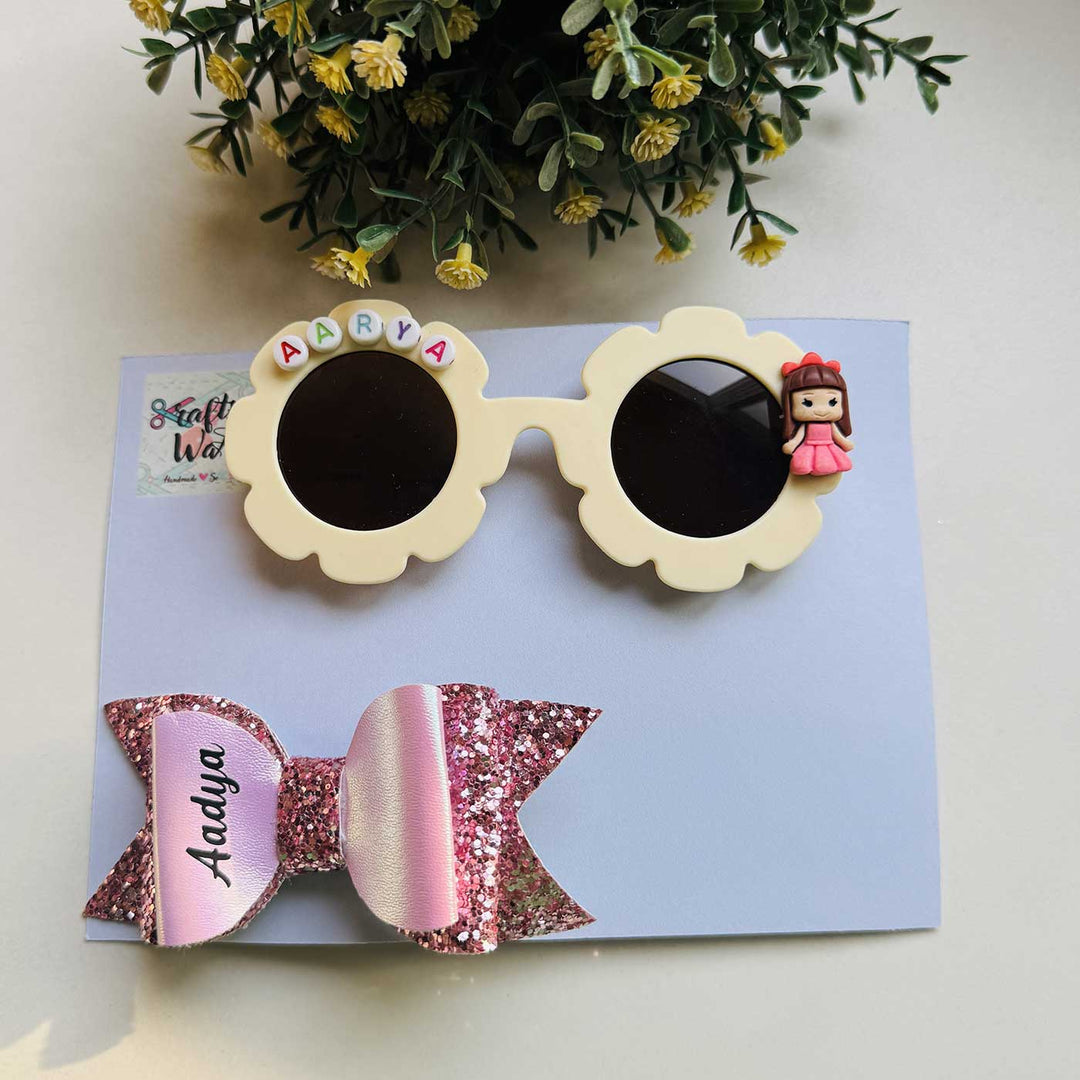 Personalized Kids Sunglasses & Hair Clip | Set Of 2