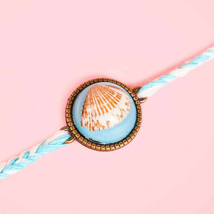 Handcrafted Bio Resin Shell Rakhi