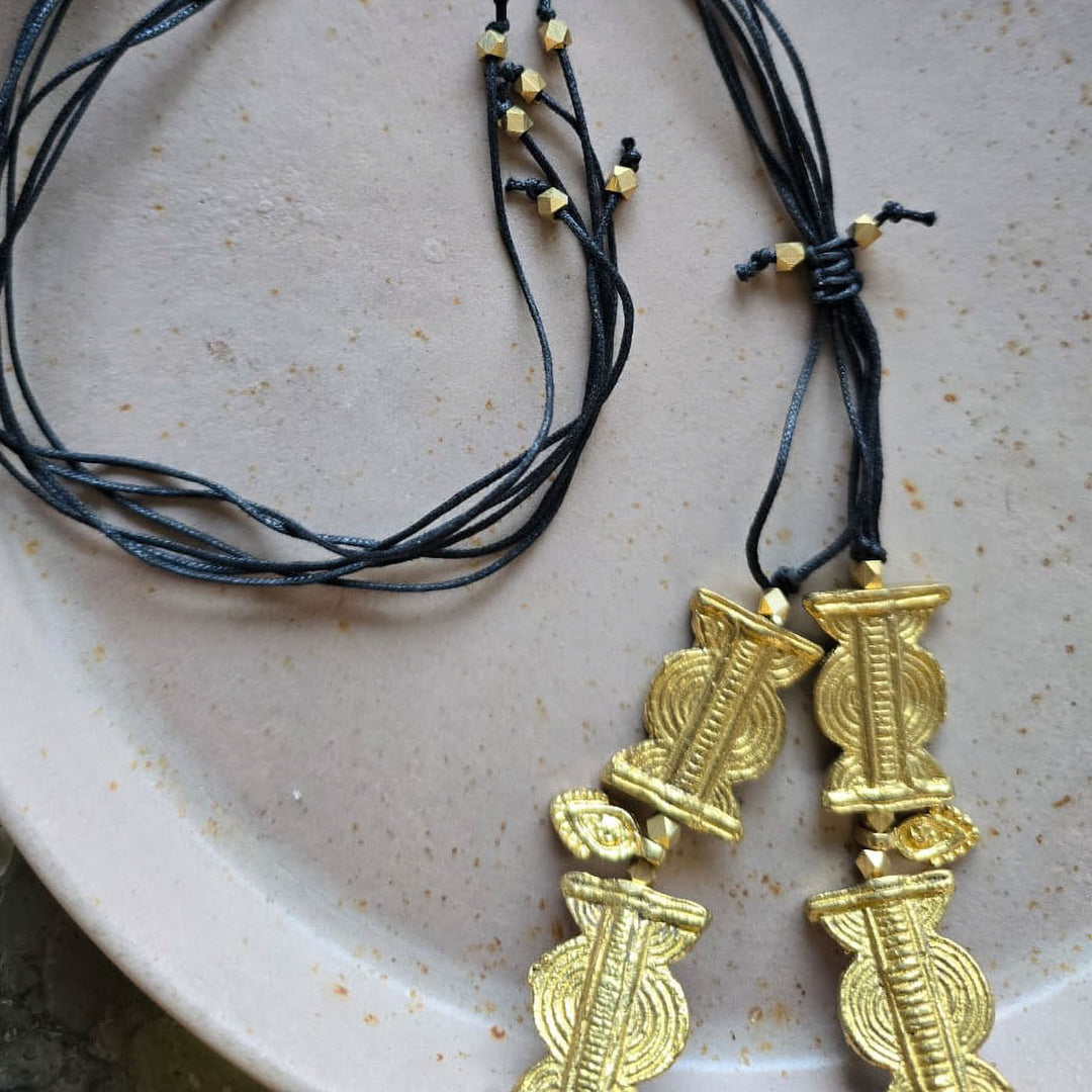 Handmade Amber Design Choker Brass Necklace
