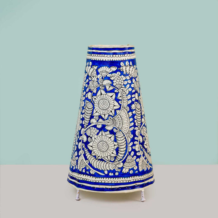 13 inch | Medium Hand Painted Tholu Bommalata Tabletop Lamp