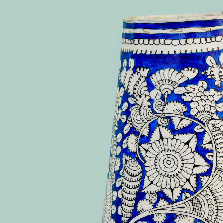 13 inch | Medium Hand Painted Tholu Bommalata Tabletop Lamp