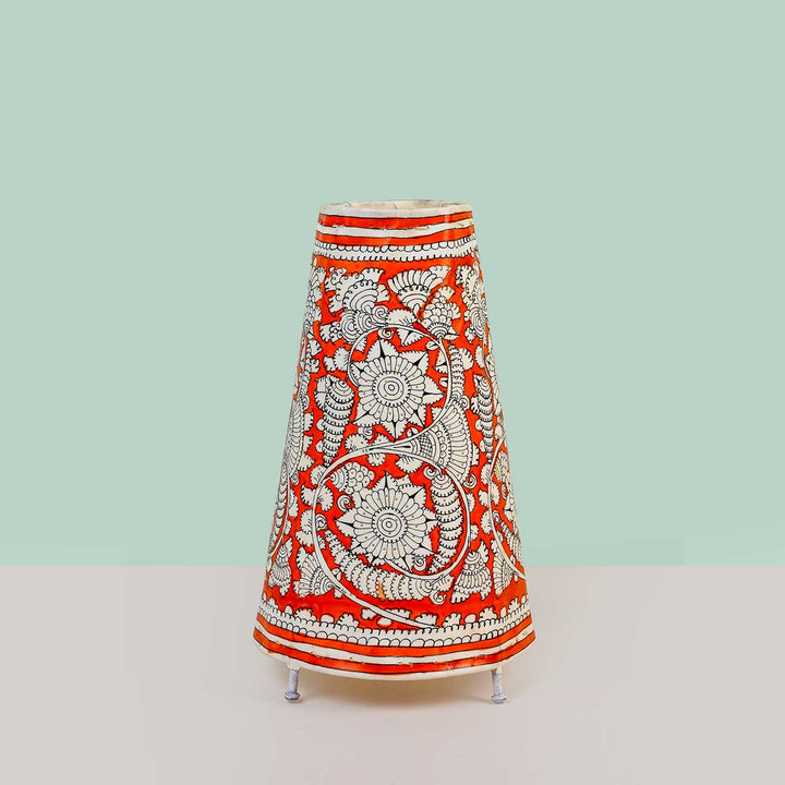13 inch | Medium Hand Painted Tholu Bommalata Tabletop Lamp